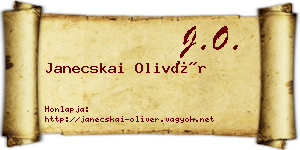 Janecskai Olivér névjegykártya