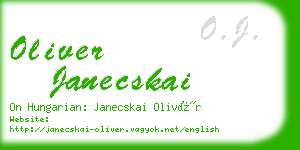 oliver janecskai business card
